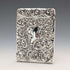 1902 British antique sterling silver embossed card case, 52g, Henry Matthews