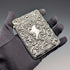 1902 British antique sterling silver embossed card case, 52g, Henry Matthews