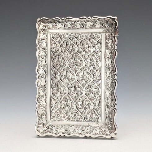 1884年 英国アンティーク 純銀製 カードケース 56g George Unite