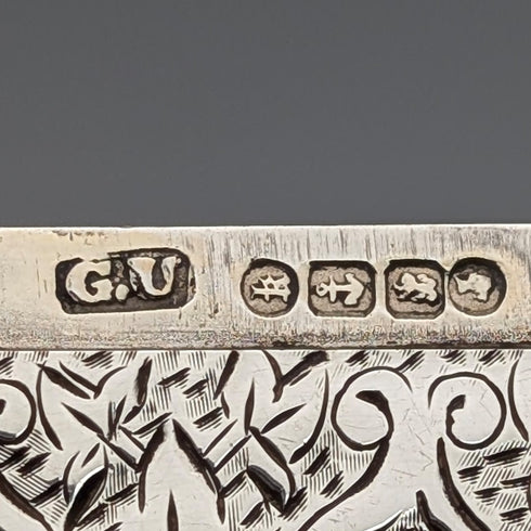 1884年 英国アンティーク 純銀製 カードケース 56g George Unite