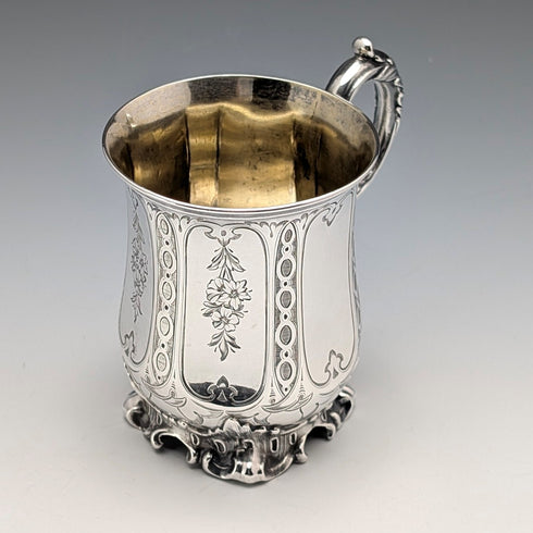 1864年 英国アンティーク 純銀製 マグカップ 131g Edward & John Barnard