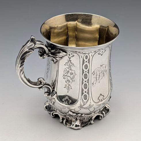 1864年 英国アンティーク 純銀製 マグカップ 131g Edward & John Barnard