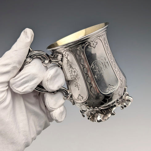 1864年 英国アンティーク 純銀製 マグカップ 131g Edward & John Barnard