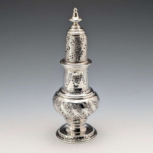 1910 British antique sterling silver sugar shaker 151g Robert Stewart