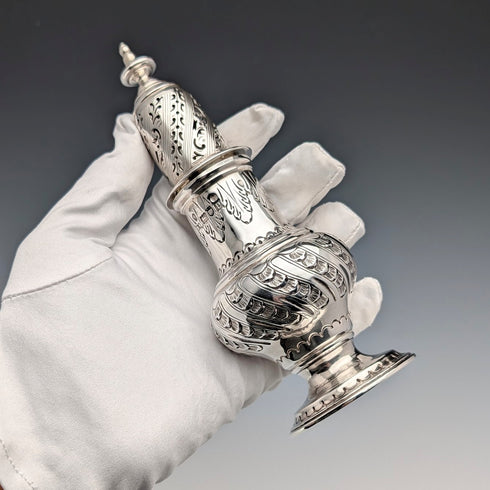 1910年 英国アンティーク 純銀製 シュガーシェイカー 151g Robert Stewart