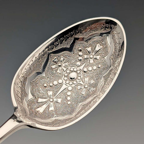 Mid-19th Century British Antique Silver Plated Christening Cutlery Pair in Case by Thomas Wilkinson
