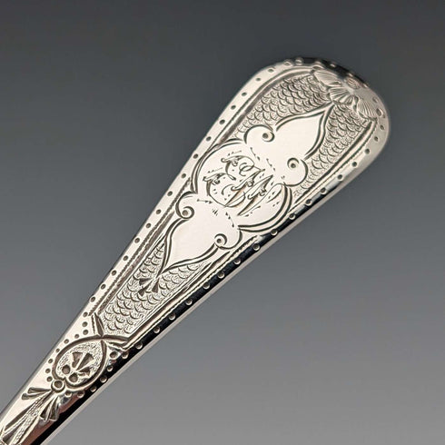Mid-19th Century British Antique Silver Plated Christening Cutlery Pair in Case by Thomas Wilkinson