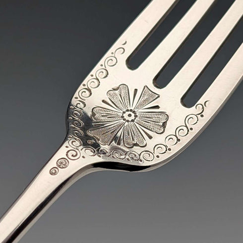 Mid-19th Century British Antique Silver Plated Christening Cutlery Pair in Case by Thomas Wilkinson
