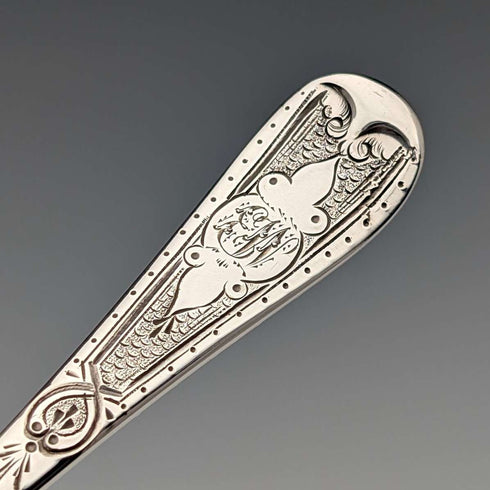 Mid-19th Century British Antique Silver Plated Christening Cutlery Pair in Case by Thomas Wilkinson