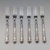 1973 British Vintage Sterling Silver Handle Dessert Fork x6 Harrison Brothers Case Included