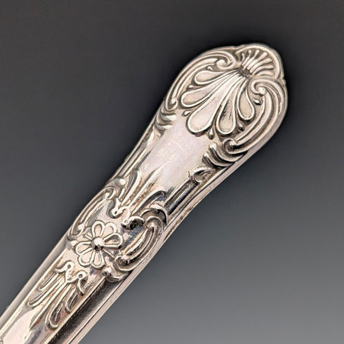 1973 British Vintage Sterling Silver Handle Dessert Fork x6 Harrison Brothers Case Included