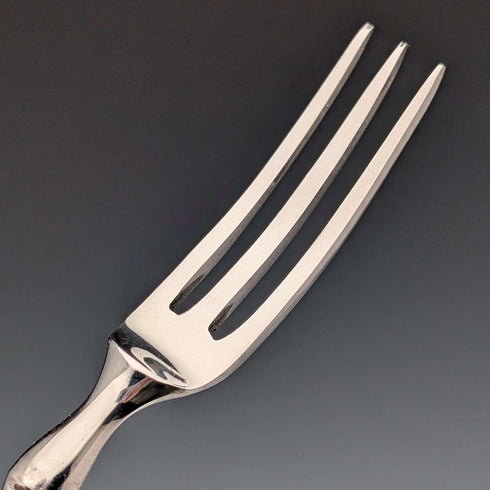 1973 British Vintage Sterling Silver Handle Dessert Fork x6 Harrison Brothers Case Included