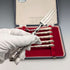 1973 British Vintage Sterling Silver Handle Dessert Fork x6 Harrison Brothers Case Included