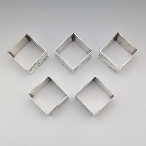 1900年頃 英国アンティーク シルバープレート製 ナプキンリング 5個セット ケース入