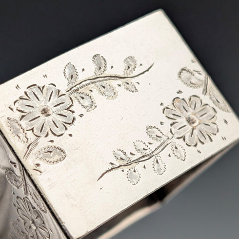 1900年頃 英国アンティーク シルバープレート製 ナプキンリング 5個セット ケース入