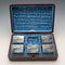 Circa 1900 British antique silver plate napkin rings, set of 5 in case