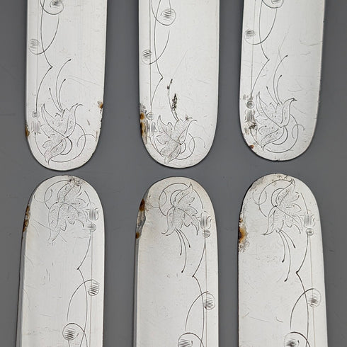 1875年頃 英国アンティーク 白蝶貝ハンドル デザートカトラリー6ペア 木箱入