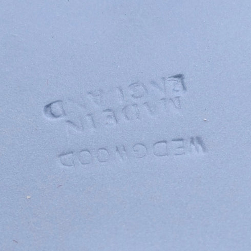 英国ヴィンテージ ウェッジウッド ジャスパーウェア製 丸型ボックス 小物入れ ペールブルー