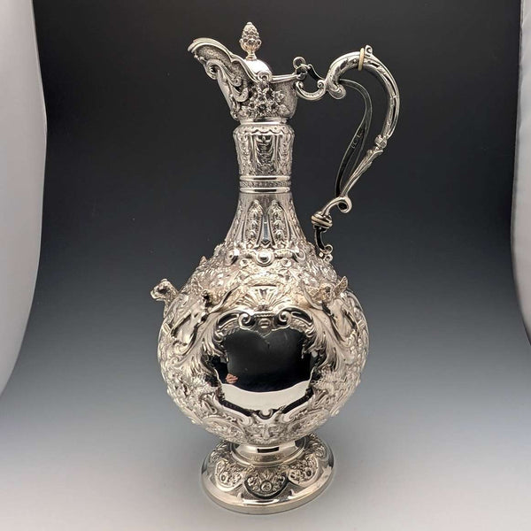 【お取り寄せ品】1893 英国アンティーク 純銀製 クラレットジャグ 900g Mappin&Webb