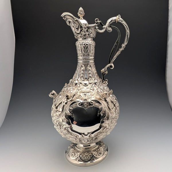 【お取り寄せ品】1893 英国アンティーク 純銀製 クラレットジャグ 900g Mappin&Webb