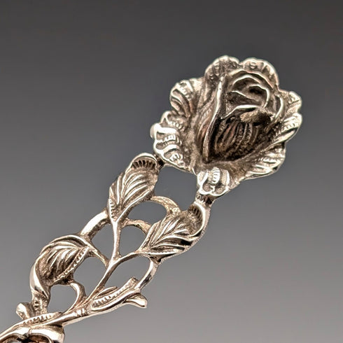 ドイツ ヴィンテージ 835シルバー製 デザートフォークペア 薔薇彫刻 August Betz