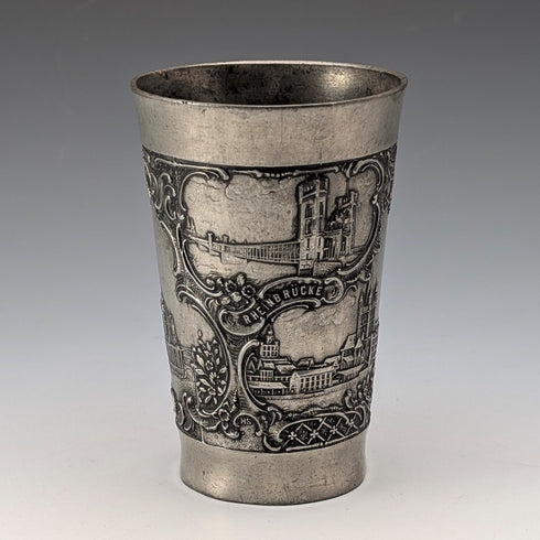 Vintage German pewter beaker cup