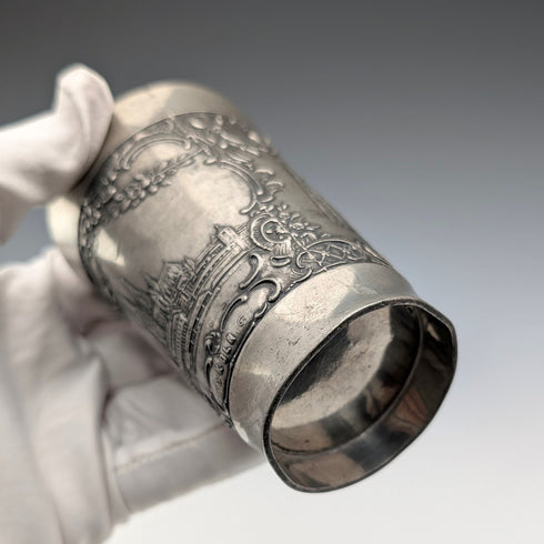 Vintage German pewter beaker cup