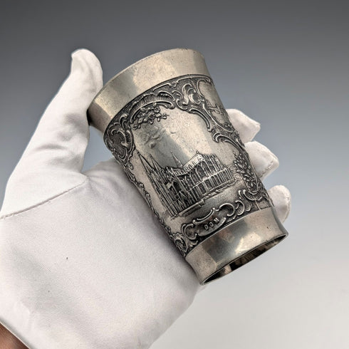 Vintage German pewter beaker cup