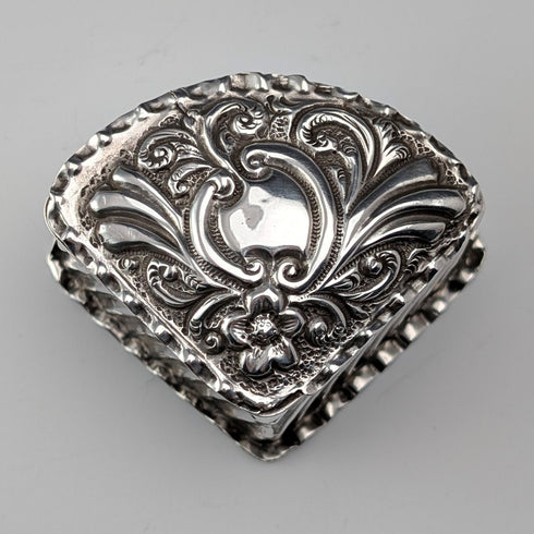 1893年 英国アンティーク 純銀製 扇形ボックス 14g Joseph Whitten