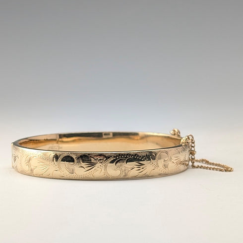 英国ヴィンテージ 9ctゴールドロールドゴールド製 バングル/ブレスレット EXCALIBUR