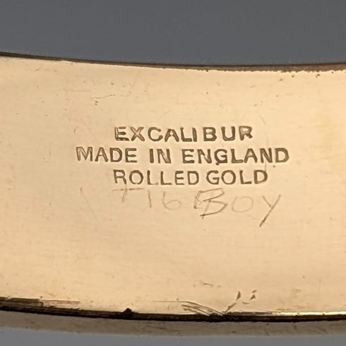 英国ヴィンテージ 9ctゴールドロールドゴールド製 バングル/ブレスレット EXCALIBUR