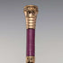 Vintage British ladies umbrella with gold-plated enamel handle, purple, 86cm