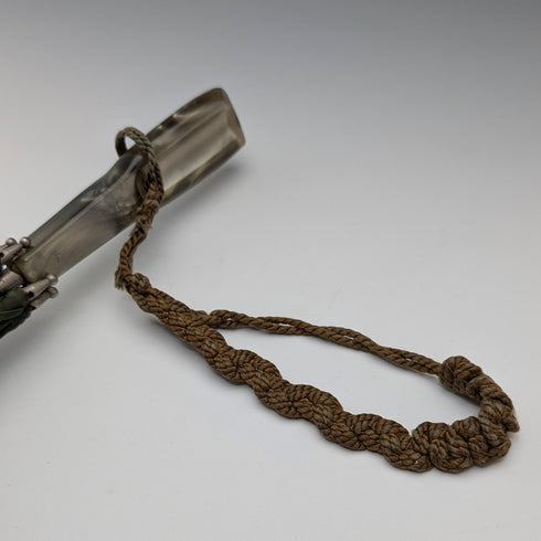 Vintage British small umbrella with plastic handle, green, 63cm, St Michael