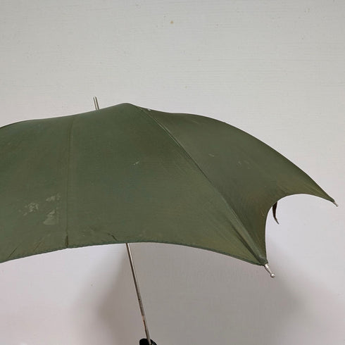 Vintage British small umbrella with plastic handle, green, 63cm, St Michael
