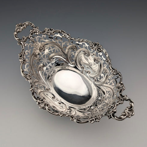 1900年頃 米国アンティーク 純銀製 脚付きディッシュ 205g Black Starr&Frost