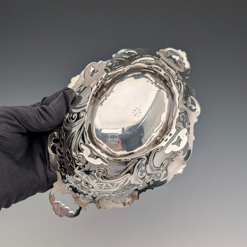 1900年頃 米国アンティーク 純銀製 脚付きディッシュ 205g Black Starr&Frost