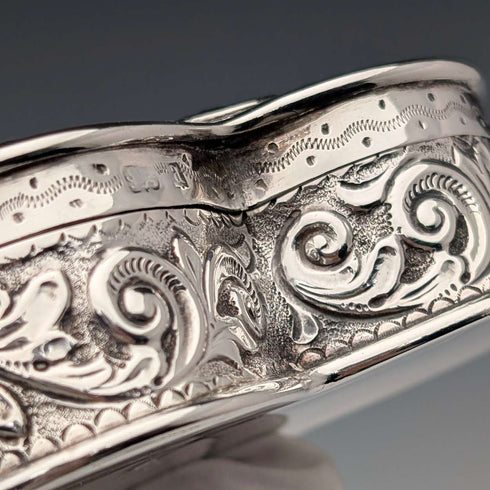 1900 British antique sterling silver ring box 103g John Edward Wilmot