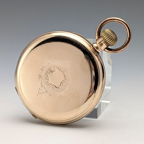 Vintage Fancy Dial Pocket Watch Gold Filled Denison Case In Good Working Condition