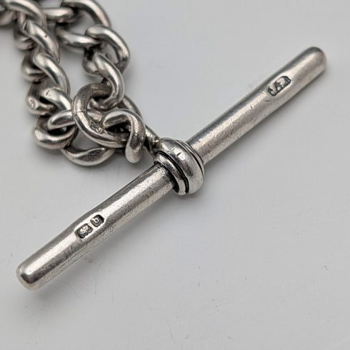 約 1900 年英國古董純銀阿爾伯特鏈 41 克純銀獅子 Passant 鑰匙扣