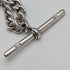 Circa 1900 British antique sterling silver Albert chain, 41g, sterling silver lion passant fob