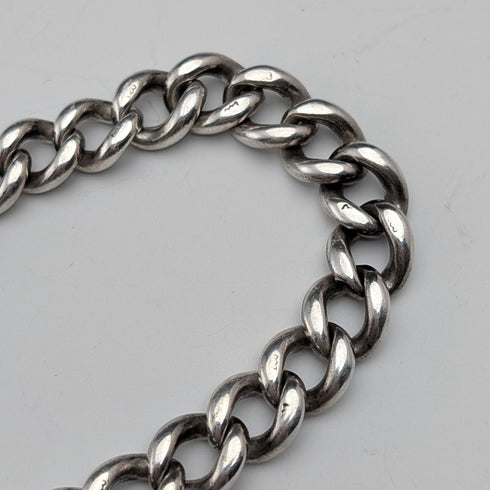 約 1900 年英國古董純銀阿爾伯特鏈 41 克純銀獅子 Passant 鑰匙扣