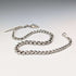 Circa 1900 British antique sterling silver Albert chain, 38g, moonstone fob