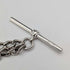 Circa 1900 British antique sterling silver Albert chain, 38g, moonstone fob