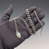 Circa 1900 British antique sterling silver Albert chain, 38g, moonstone fob