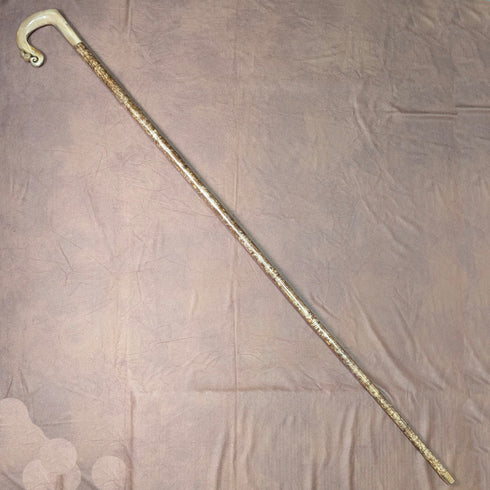 【ご注文品】英国スコットランド 紳士用 ホーンハンドル 羊飼いステッキ 杖 133cm