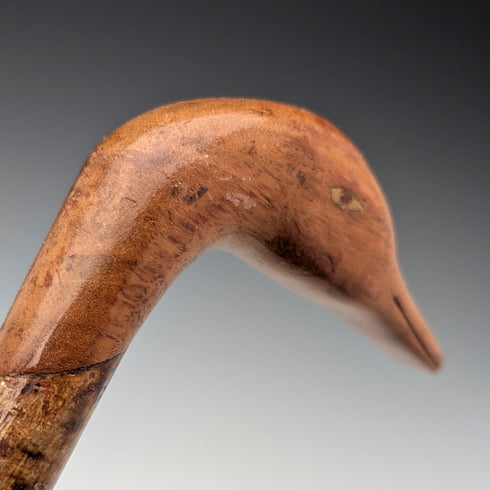 ヴィンテージ ブラウンシャフト ダッグヘッドハンドル トラベルステッキ 杖 91cm