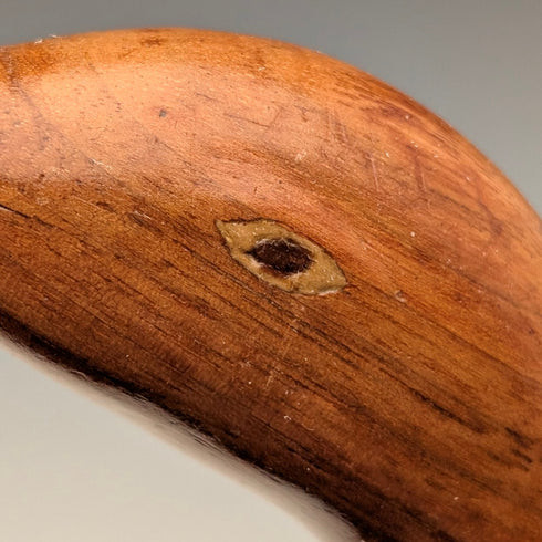 復古棕色軸豆豆頭手柄旅行拐杖 91 厘米