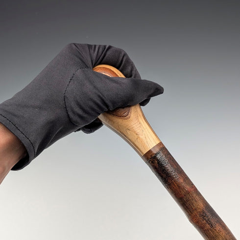 ヴィンテージ ブラウンシャフト ロンデルハンドル ステッキ 杖 93cm