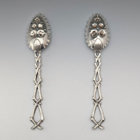 19世紀後半 英国アンティーク シルバープレート製 ベリースプーン ペア ケース入