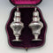 1892 British antique sterling silver sugar shaker pair, 145g total, Possibly Sibray Hall & Co, case included
